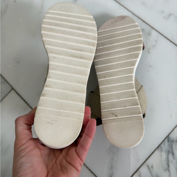 Kensie Multicolor Elastic and leather strap platform ankle wrap sandals size 9 - Picture 8 of 12